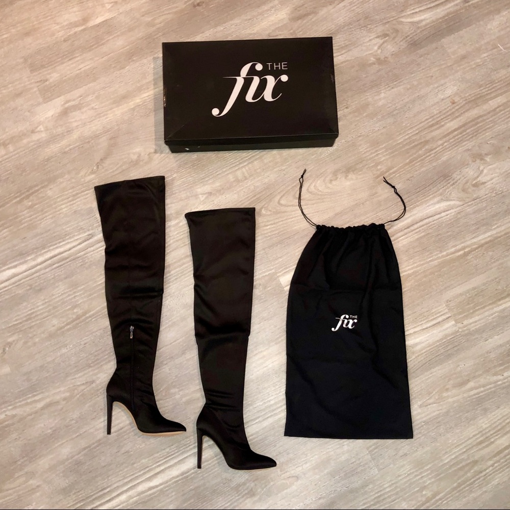 Women's Mia Pointed-Toe Thigh-High Sock Boot